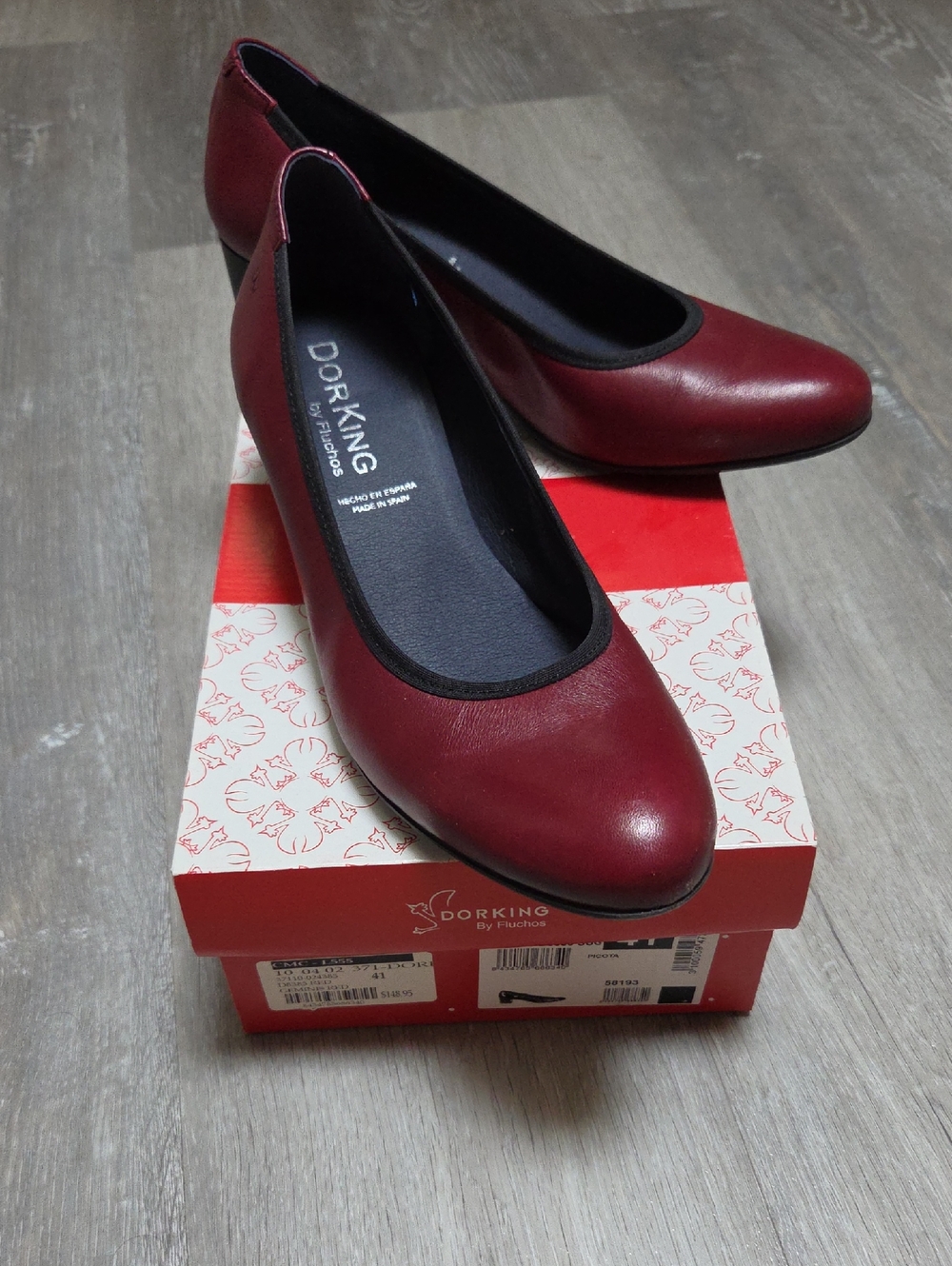 Dorking By Fluchos Geminis Red Leather Pumps Sz 41, Very Nice Condition